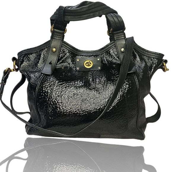 MARC JACOBS BLACK SEQUIN LEATHER HANDBAG VINTAGE - Picture 1 of 15